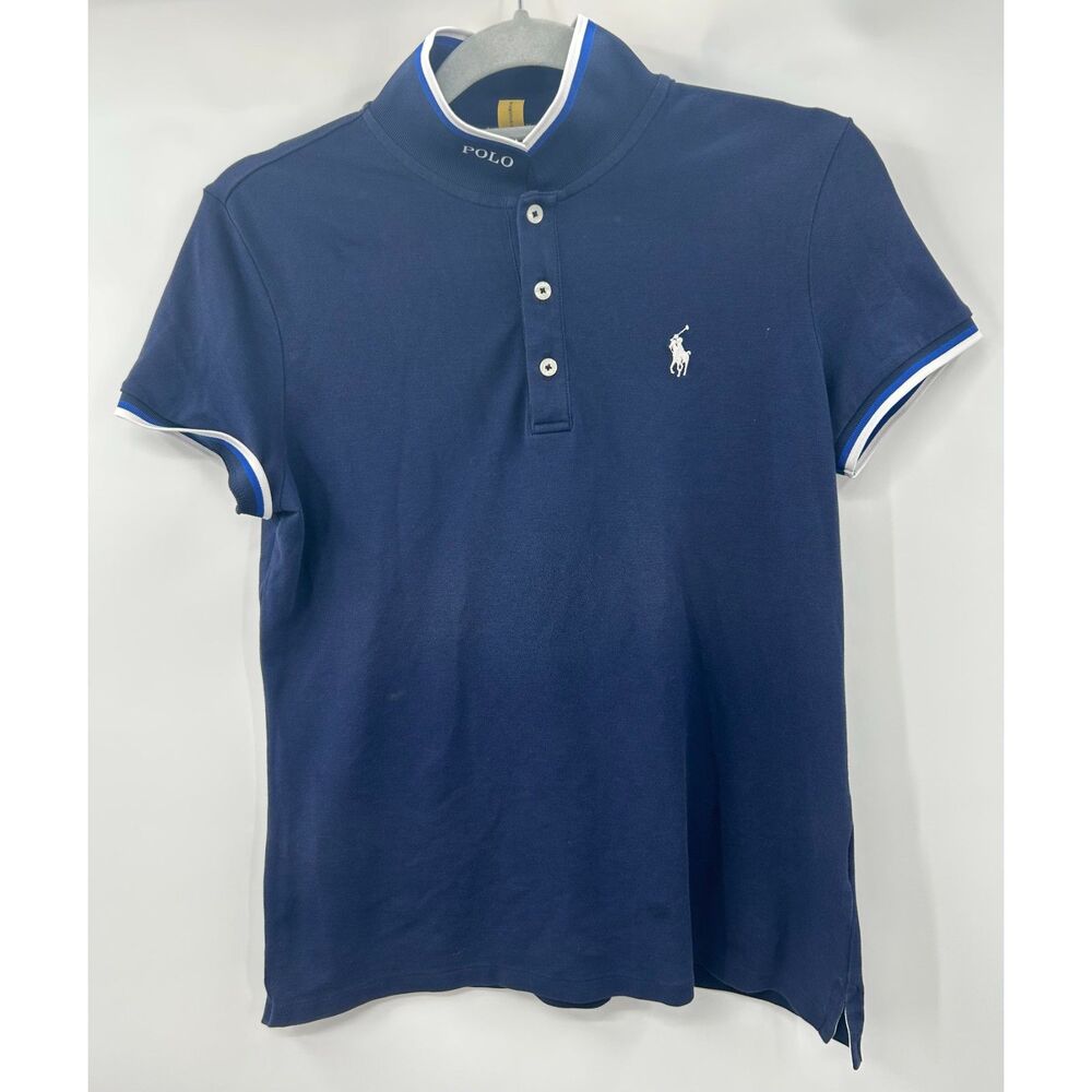 Ralph Lauren Polo Golf Navy Tailored Fit Jersey Polo Shirt Women's M